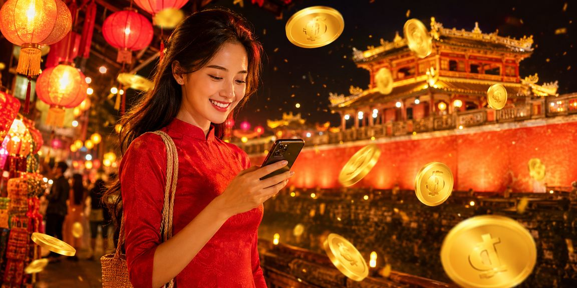 Không khí náo nhiệt tại chợ đêm Huế nơi người dân tham gia các trò chơi may mắn truyền thống